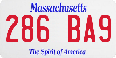 MA license plate 286BA9