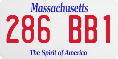 MA license plate 286BB1