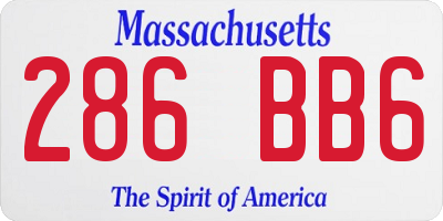 MA license plate 286BB6