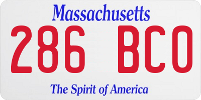MA license plate 286BC0