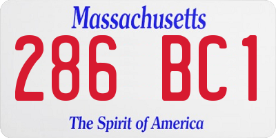 MA license plate 286BC1