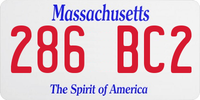 MA license plate 286BC2