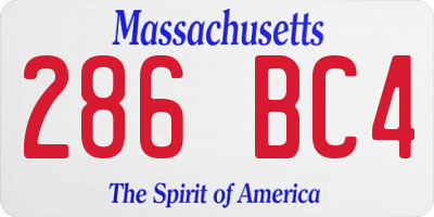 MA license plate 286BC4