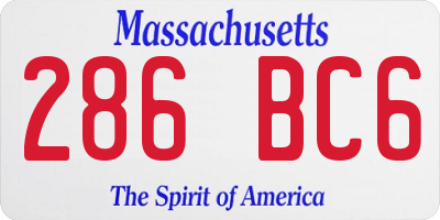 MA license plate 286BC6