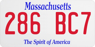 MA license plate 286BC7