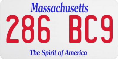 MA license plate 286BC9
