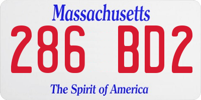 MA license plate 286BD2
