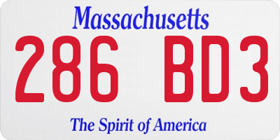 MA license plate 286BD3
