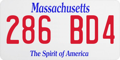MA license plate 286BD4
