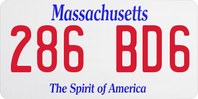MA license plate 286BD6