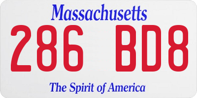 MA license plate 286BD8