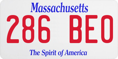 MA license plate 286BE0