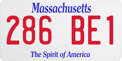 MA license plate 286BE1