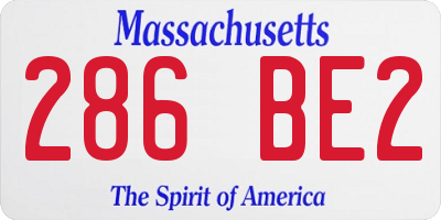 MA license plate 286BE2