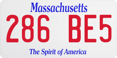 MA license plate 286BE5