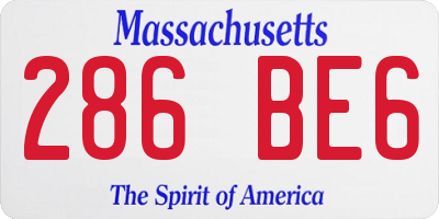 MA license plate 286BE6