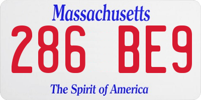 MA license plate 286BE9