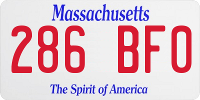 MA license plate 286BF0