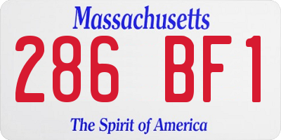 MA license plate 286BF1
