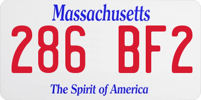 MA license plate 286BF2