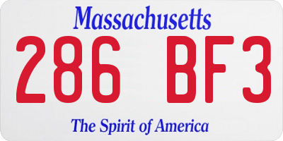 MA license plate 286BF3