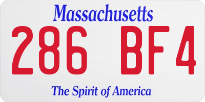 MA license plate 286BF4