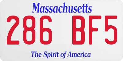 MA license plate 286BF5