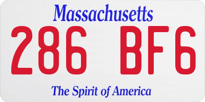 MA license plate 286BF6