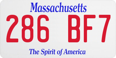 MA license plate 286BF7