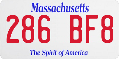 MA license plate 286BF8