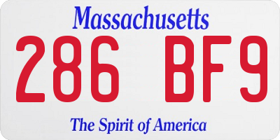 MA license plate 286BF9