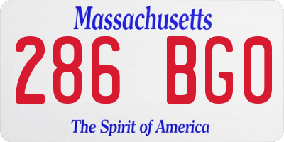 MA license plate 286BG0