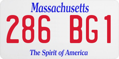 MA license plate 286BG1