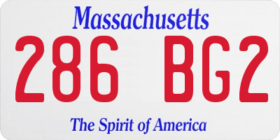 MA license plate 286BG2