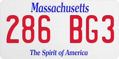 MA license plate 286BG3