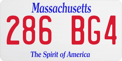 MA license plate 286BG4