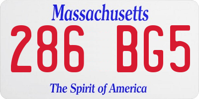 MA license plate 286BG5
