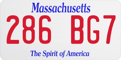 MA license plate 286BG7