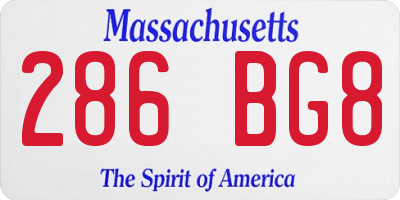 MA license plate 286BG8