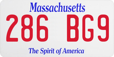MA license plate 286BG9