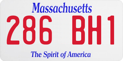 MA license plate 286BH1