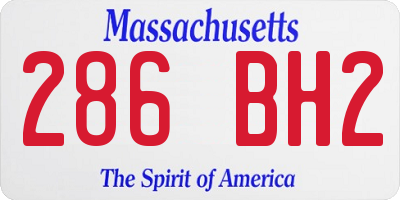 MA license plate 286BH2
