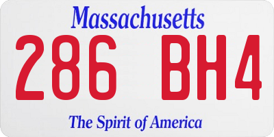 MA license plate 286BH4