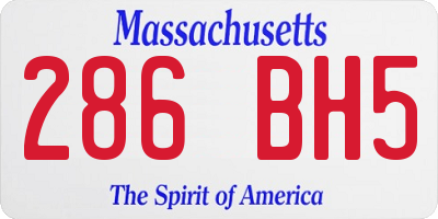 MA license plate 286BH5