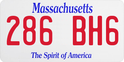 MA license plate 286BH6