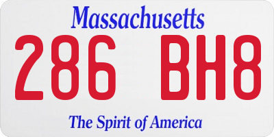 MA license plate 286BH8