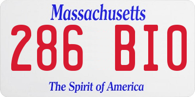 MA license plate 286BI0