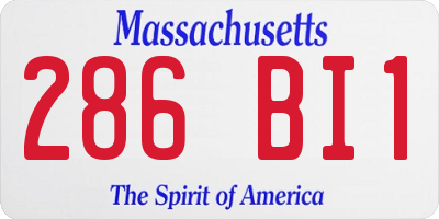 MA license plate 286BI1