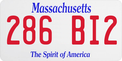 MA license plate 286BI2