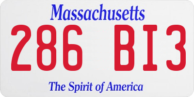 MA license plate 286BI3